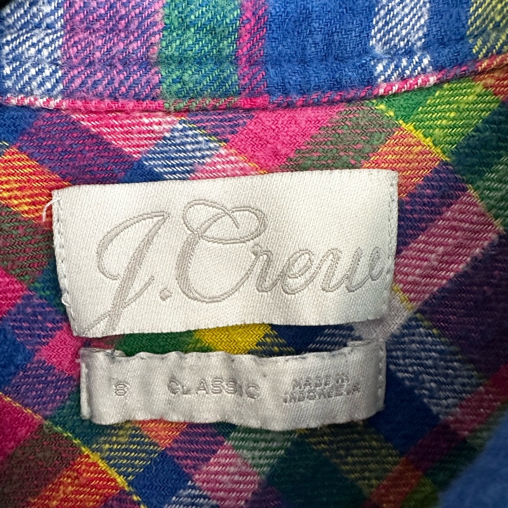 J. Crew Classic Blue and Pink Plaid Button Down Shirt - Picture 3 of 7